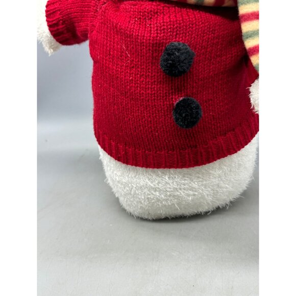 JCPenney Christmas Winter Plush Snowman Door Stop black top Hats 18" Scarf READ - Picture 3 of 9